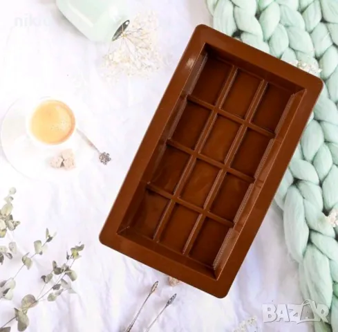 Едри правоъгълници Дубайски Дубай шоколад силиконов молд форма калъп цяла плочка шоколадов блок, снимка 3 - Форми - 48060796