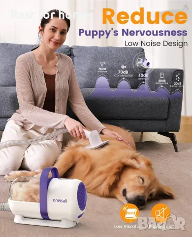 Грууминг вакуумна станция за кучета и котки от Oneisall Pet grooming vacuum kit LM5, снимка 9 - Други стоки за животни - 48460318