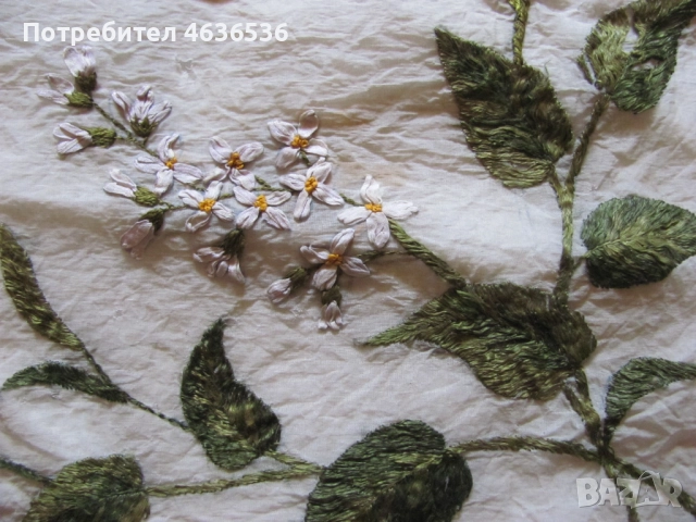 19в. Калъфка за възглавница , ръчна бродерия , 45х30см., снимка 7 - Антикварни и старинни предмети - 52440148