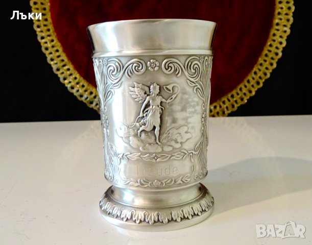 Чаша от калай Козирог. , снимка 3 - Антикварни и старинни предмети - 37783622