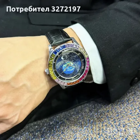 AOKULASIC-Дизайнерски Автоматичен,механичен часовник с въртящ се циферблат,водоустойчив, снимка 9 - Мъжки - 41684075