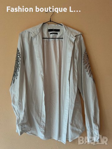 Бяла риза със сребърна крила S размер 🤍, снимка 1 - Ризи - 44326562