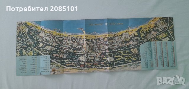 Ретро карта на к.к. Слънчев бряг, снимка 3 - Колекции - 42133338
