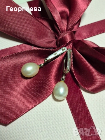 Продавам сребърни обеци с перли