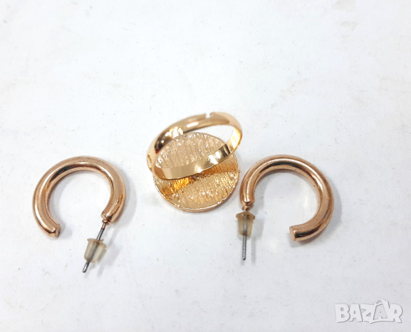 Пръстен с обеци комплект(8.3), снимка 4 - Бижутерийни комплекти - 44668796