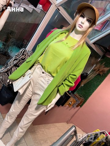 НОВО 🐍 зелено сако с набран ръкав, снимка 2 - Сака - 40245447