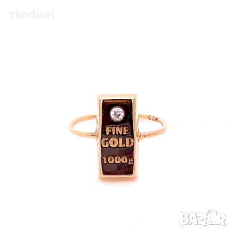 Златен дамски пръстен 2,59гр. размер:53 14кр. проба:585 модел:38195-1, снимка 2 - Пръстени - 53981229