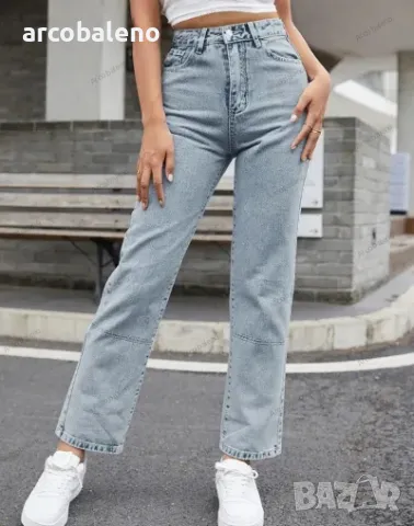 Дамски дънки с прав крачол с висока талия, 3цвята, снимка 5 - Дънки - 40025060