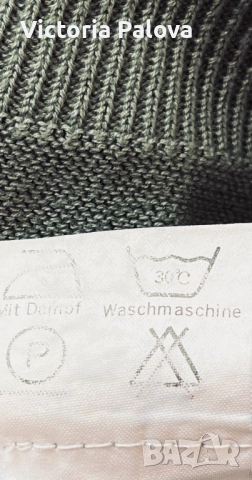 Скъпа жилетка от плетен мерсеризиран памук цвят olive, 42р-р, снимка 10 - Жилетки - 53900352