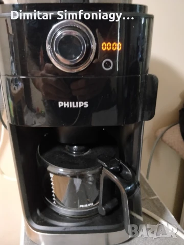 Кафемашина Philips Grind & Brew HD7769/00, 1000 W, Стъклена кана, Вградена кафемелачка, Хронометър, 