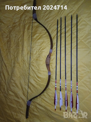 Уникален! Традиционен дървен рикърв лък 26 инча 28 либри, снимка 2 - Лъкове и арбалети - 53978063