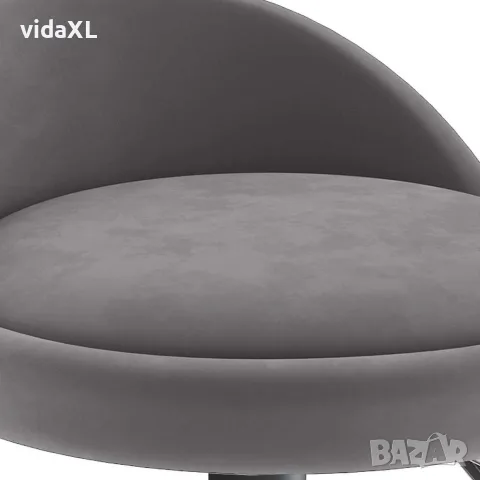 vidaXL Бар табуретки, 2 бр, тъмносиви, кадифе, снимка 8 - Столове - 56147033