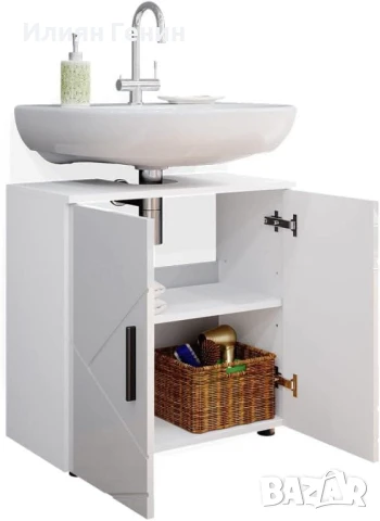 Шкаф за мивка Vicco Irma, бял гланц, 60 x 59 см , снимка 3 - Шкафове - 50556582