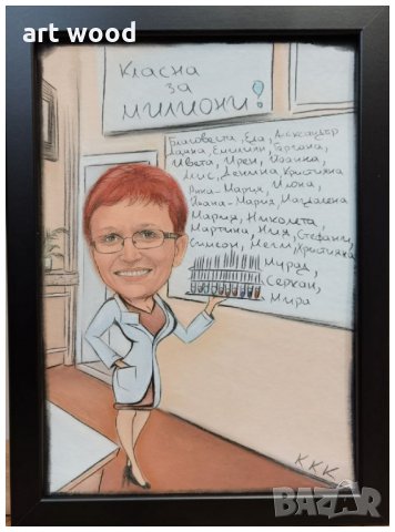 Ръчно рисувана карикатура - шарж по снимка за учител/ка, снимка 12 - Други услуги - 33110728