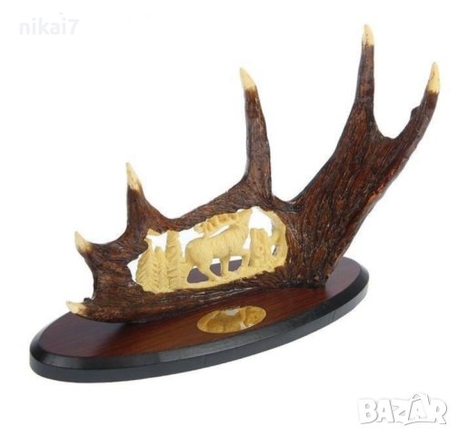 ловен нож колекционерски нож сувенир подарьк трофейна поставка 38,5CM, снимка 3 - Ножове - 42064693