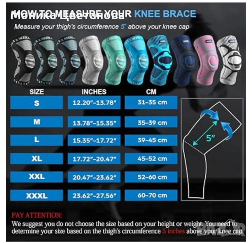 Наколенка NEENCA с пателарен гел и стабилизатори, снимка 5 - Други - 53161469