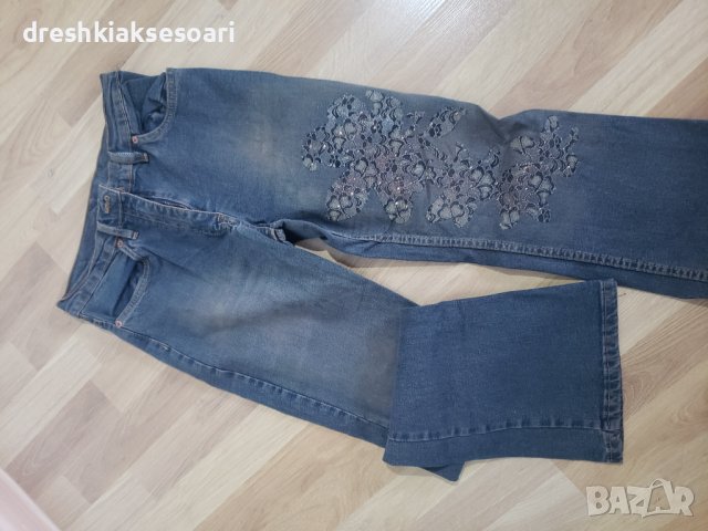 Дънки с камъни апликация , снимка 1