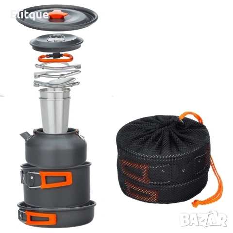 Къмпинг комплект за готвене XXL от 15 части – Пълен сет от анодиран алуминий, снимка 14 - Други стоки за дома - 54189372