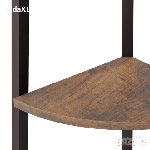 vidaXL Ъглова етажерка с 5 рафта Тъмнокафяво и черно 45,5x31,5x180 см, снимка 6 - Етажерки - 56147063