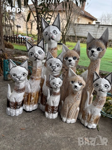 Котки от дърво, снимка 3 - Декорация за дома - 53294905