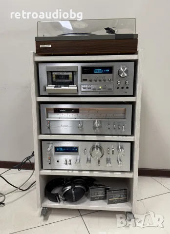 ТОП ретро аудио сет PIONEER усилвател SA-7800, тунер ST-7800, дек CT-F850, грамофон + рак шкаф