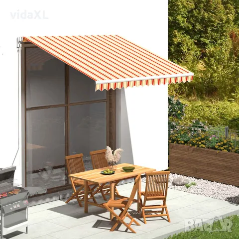 vidaXL Резервен плат за тента, жълт и оранжев, 300x250 см, полиестер, снимка 2 - Облицовки - 56146604