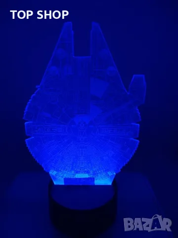 Star Wars Millennium Falcon 3d лампа настолна RGB, снимка 6 - Настолни лампи - 48842490