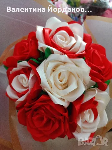 букети от сатенени рози , снимка 10 - Изкуствени цветя - 48848616