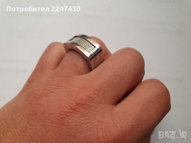 Оригинален стоманен пръстен с карбон SETTE, снимка 6 - Пръстени - 31877858