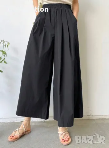 Adia черен широк панталон с връзки, високо качество XXL, снимка 2 - Панталони - 48879244