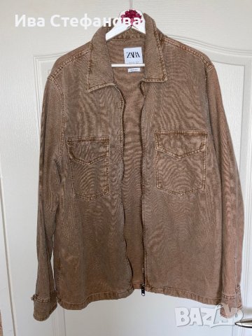  🤩 ново дънково яке риза сафари спортно сако  спортно елегантно  Zara размер L, снимка 4 - Сака - 44449933