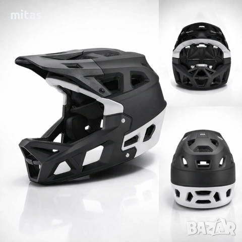 Кросова каска MARTAR, Full Face, ЕN Сертифицирана, Олекотена (690g), Размер: S/M, снимка 4 - Аксесоари за велосипеди - 53110321