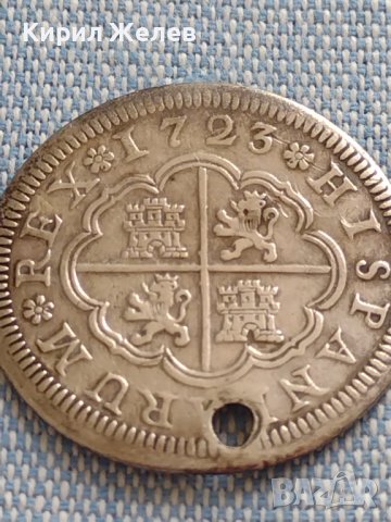 Сребърна монета 2 реала 1723г. Филип пети Сеговия Испания 28827, снимка 8 - Нумизматика и бонистика - 42930088