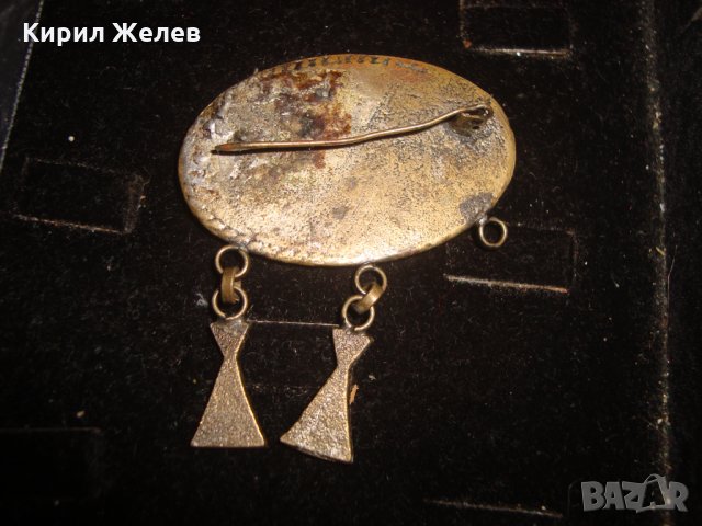 ЕТНОГРАФСКА СТАРИННА ОРНАМЕНТИРАНА БРОНЗОВА БРОШКА 3090, снимка 7 - Антикварни и старинни предмети - 31358775