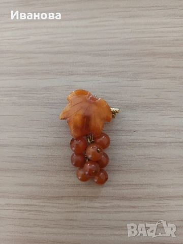 Красива руска брошка от балтийски кехлибар, снимка 4 - Други - 54042289