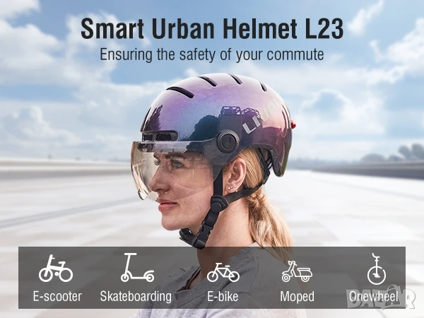 Интелигентна каска LIVALL L23 с визьор и LED осветителна система, снимка 11 - Аксесоари за велосипеди - 50905685