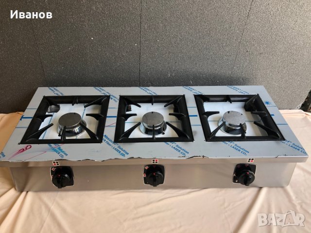 Професионален троен Газов Котлон 21 kw (CE Сертификат) газова защита, снимка 2 - Обзавеждане за заведение - 29618544