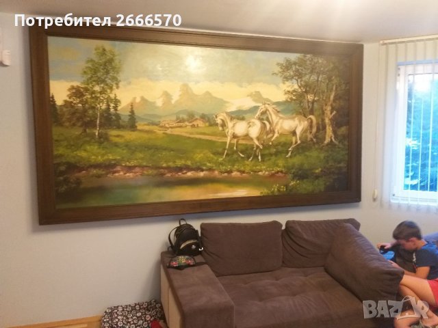 Стара огромна 3 метрова картина маслени бои с подпис, снимка 16 - Антикварни и старинни предмети - 35041708