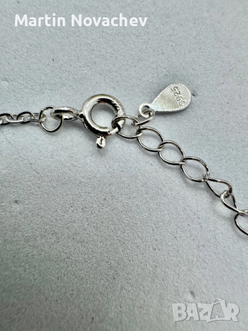 Сребърно колие с мойсанит (Диамант) 1 карат, снимка 5 - Колиета, медальони, синджири - 52944028