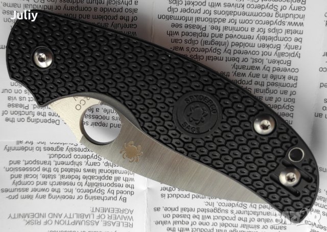 Сгъваем нож Spyderco C123 Sage 5, снимка 10 - Ножове - 39965584