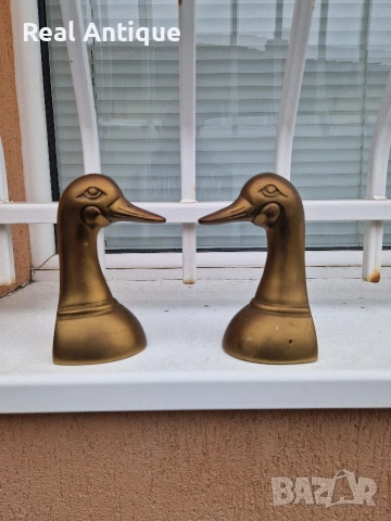 Чифт страхотни антикварни бронзови фигури статуетки стопери за книги , снимка 7 - Антикварни и старинни предмети - 54214385