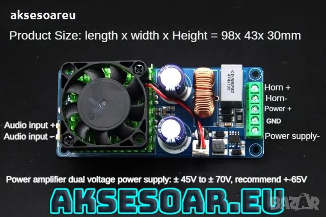 Висококачествен Hi-Fi 500 W Power моноканален цифров мощен усилвател Клас D сглобен на платка модул , снимка 5 - Ресийвъри, усилватели, смесителни пултове - 47588071