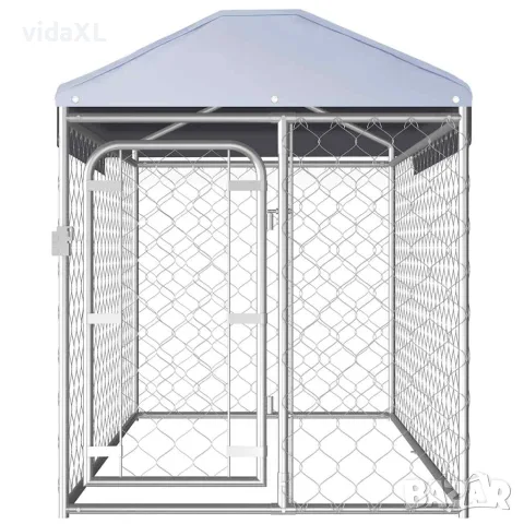 vidaXL Външна клетка за кучета с покрив, 200x100x125 см, снимка 3 - За кучета - 56146094