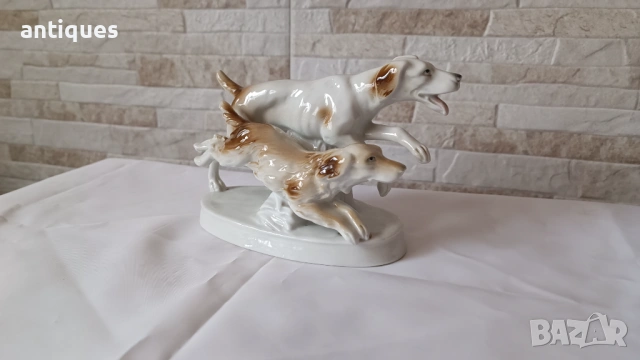 Порцеланова фигура - Ловджийски кучета -Carl Scheidig -1950" година, снимка 7 - Антикварни и старинни предмети - 53069502
