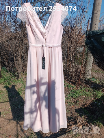 Нова рокля в цвят пепел от рози м-55лв, снимка 4 - Рокли - 44599189