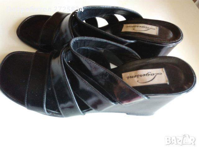 Елегантни кожени чехли LAGERSONS, Швеция, размер 37, снимка 2 - Дамски елегантни обувки - 29292489