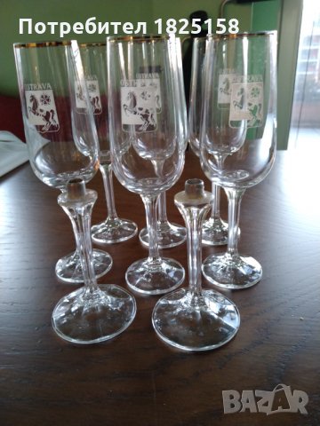 Кристален сервиз за шампанско или аперитив с два свещника.