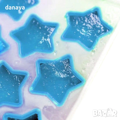 6393 Форма за лед със силиконово дъно Плодове и звездички, снимка 9 - Форми - 53346671