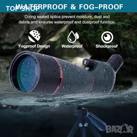 HD зрителна тръба, високомощен мащабиращ телескоп с адаптер за мобилен телефон, снимка 5 - Друга електроника - 48770444