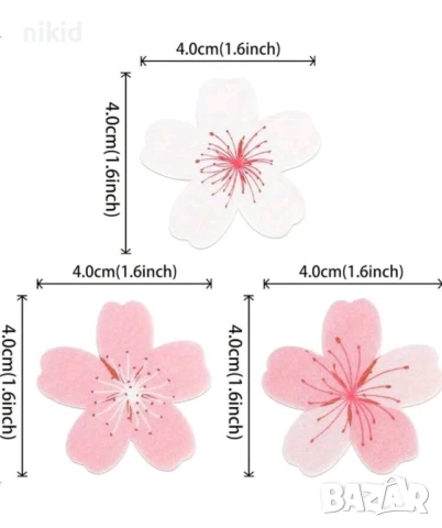 Вишнев цвят ядивни цветя вафлена хартия пъстроцветни за консумация украса на торта и мъфини, снимка 3 - Други - 50833970